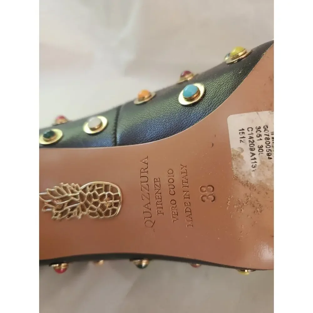 Women Aquazzura Byeantine105 leather Pumps with multicolored James Size 38 - Picture 9 of 11